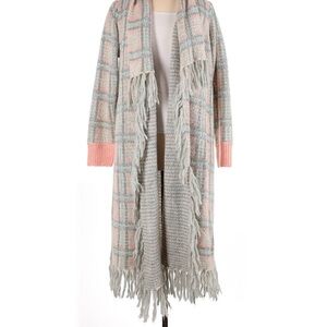 LoveShackFancy Avie Plaid Sweater Duster